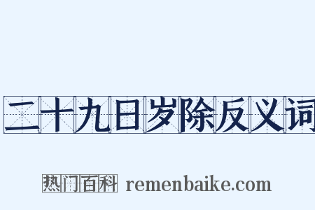 二十九日岁除反义词是什么意思的图片